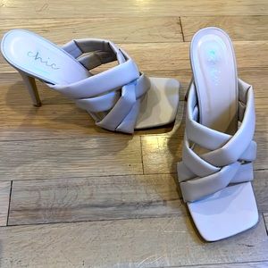 Neutral beige heels, never worn